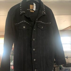 Gap icon black denim jacket xxs